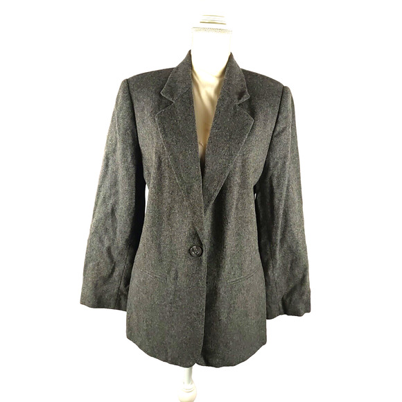 Sag Harbor Women's Wool Blazer Gray Size 12 Business Career - Picture 1 of 9